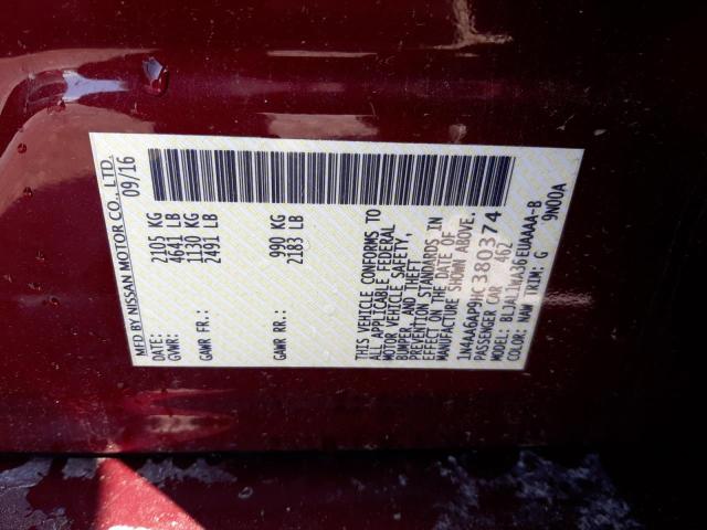 Photo 10 from auction – 2017 NISSAN MAXIMA 3.5 with VIN 1N4AA6AP9HC380374