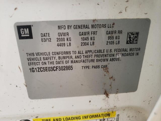 Photo 10 from auction – 2012 CHEVROLET MALIBU 1LT with VIN 1G1ZC5E03CF302865
