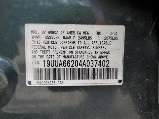 Photo 10 from auction – 2004 ACURA TL with VIN 19UUA66204A037402