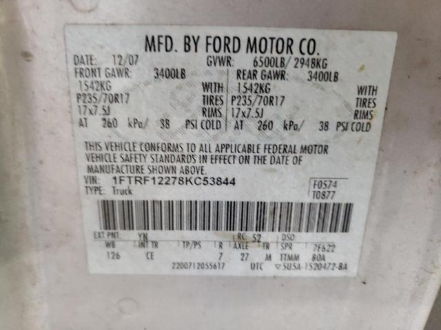 Photo 10 from auction – 2008 FORD F150 with VIN 1FTRF12278KC53844