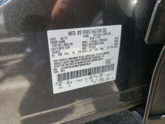 Photo 10 from auction – 2015 FORD EDGE TITAN with VIN 2FMPK3K98FBB67621
