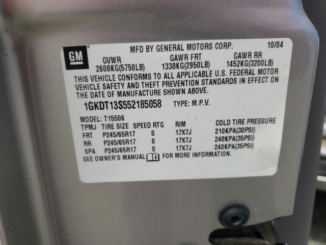 Photo 10 from auction – 2005 GMC ENVOY with VIN 1GKDT13S552185058