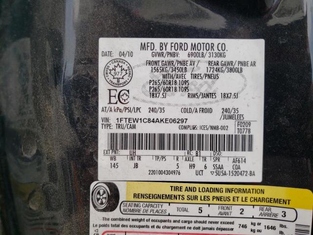 Photo 10 from auction – 2010 FORD F150 SUPER with VIN 1FTEW1C84AKE06297