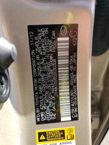 Photo 10 from auction – 2013 LEXUS ES 350 with VIN JTHBK1GG5D2030308