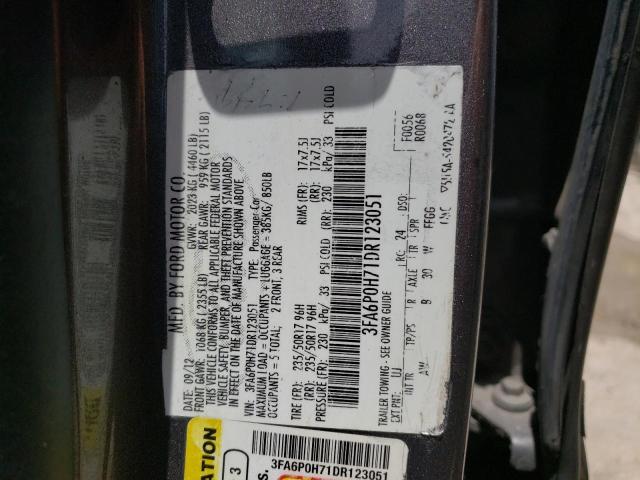 Photo 10 from auction – 2013 FORD FUSION SE with VIN 3FA6P0H71DR123051