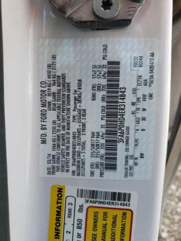 Photo 10 from auction – 2014 FORD FUSION SE with VIN 3FA6P0HD4ER314843