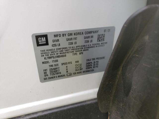 Photo 10 from auction – 2022 CHEVROLET TRAILBLAZE with VIN KL79MPSLXNB046648
