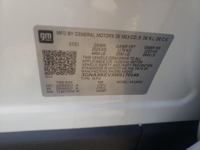 Photo 10 from auction – 2021 CHEVROLET EQUINOX LT with VIN 3GNAXKEVXMS170145