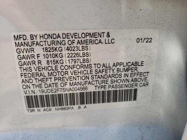 Photo 10 from auction – 2022 ACURA ILX PREMIU with VIN 19UDE2F75NA004566