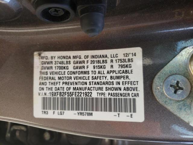 Photo 10 from auction – 2015 HONDA CIVIC with VIN 19XFB2F55FE221922