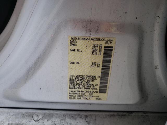 Photo 10 from auction – 2015 NISSAN ALTIMA 2.5 with VIN 1N4AL3AP9FC296920