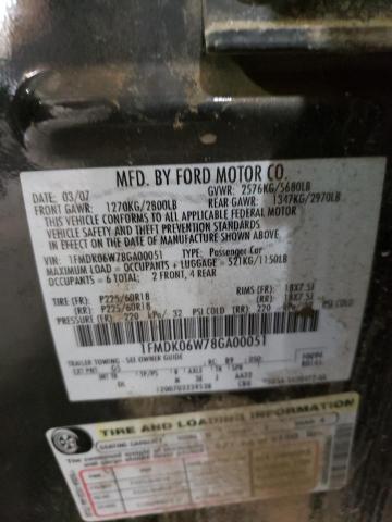 Photo 10 from auction – 2008 FORD TAURUS X L with VIN 1FMDK06W78GA00051