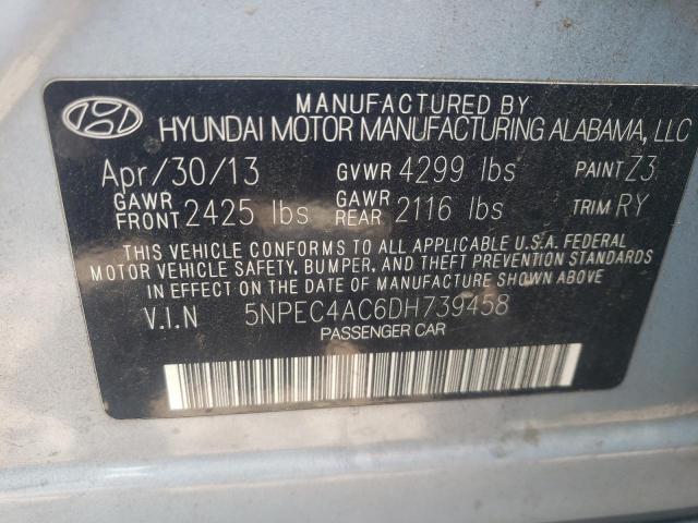 Photo 10 from auction – 2013 HYUNDAI SONATA SE with VIN 5NPEC4AC6DH739458