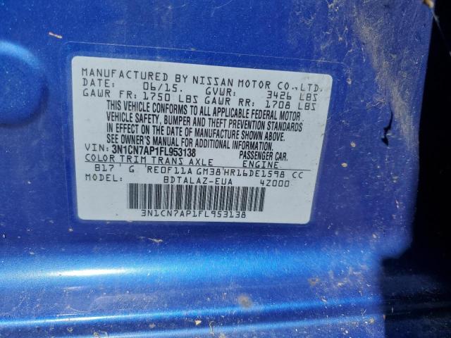 Photo 10 from auction – 2015 NISSAN VERSA S with VIN 3N1CN7AP1FL953138