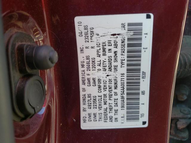 Photo 10 from auction – 2010 ACURA TL with VIN 19UUA9F54AA007116