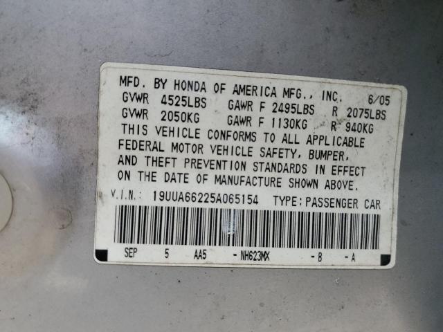 Photo 10 from auction – 2005 ACURA TL with VIN 19UUA66225A065154