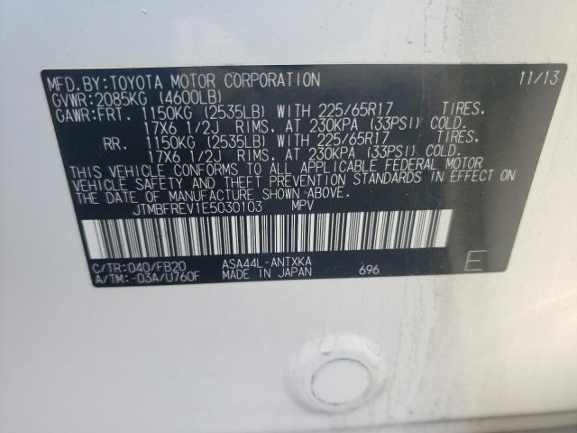 Photo 10 from auction – 2014 TOYOTA RAV4 LE with VIN JTMBFREV1E5030103