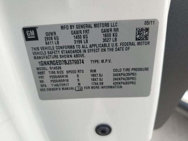 Photo 10 from auction – 2011 CHEVROLET TRAVERSE L with VIN 1GNKRGED7BJ379974