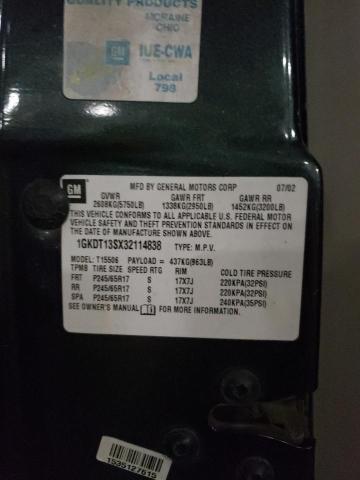 Photo 10 from auction – 2003 GMC ENVOY with VIN 1GKDT13SX32114838