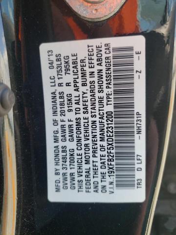 Photo 10 from auction – 2013 HONDA CIVIC LX with VIN 19XFB2F5XDE231200