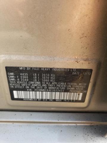 Photo 10 from auction – 2014 SUBARU LEGACY 2.5 with VIN 4S3BMBC64E3022422