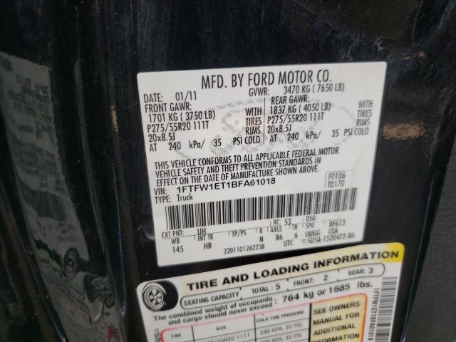 Photo 10 from auction – 2011 FORD F150 SUPER with VIN 1FTFW1ET1BFA61018