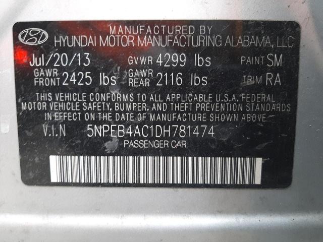 Photo 10 from auction – 2013 HYUNDAI SONATA GLS with VIN 5NPEB4AC1DH781474