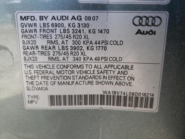 Photo 10 from auction – 2008 AUDI Q7 4.2 QUA with VIN WA1BV74L08D018214