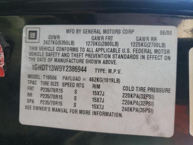 Photo 10 from auction – 2000 OLDSMOBILE BRAVADA with VIN 1GHDT13W9Y2386944