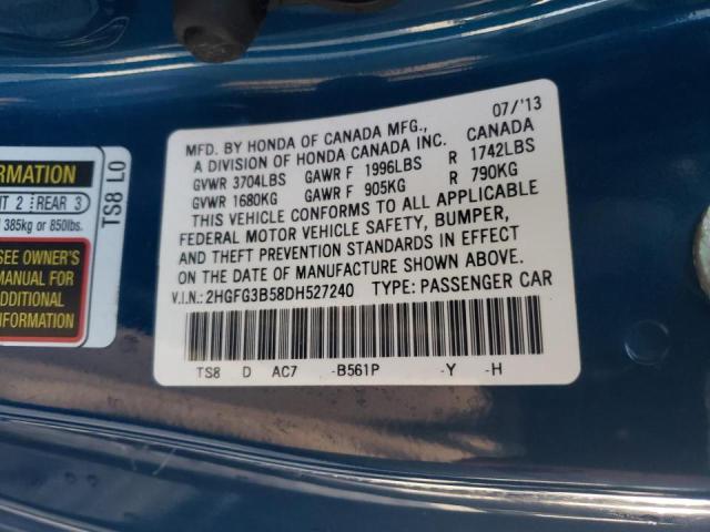 Photo 10 from auction – 2013 HONDA CIVIC LX with VIN 2HGFG3B58DH527240