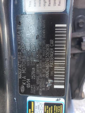 Photo 10 from auction – 2014 KIA CADENZA PR with VIN KNALN4D74E5165618