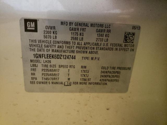 Photo 10 from auction – 2013 CHEVROLET EQUINOX LT with VIN 1GNFLEEK6DZ124744