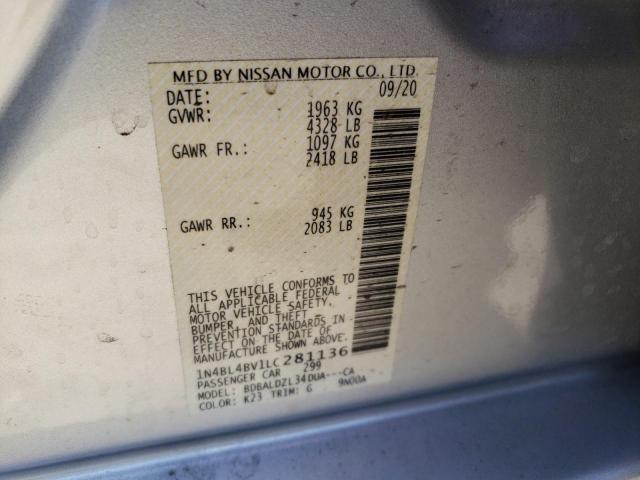 Photo 10 from auction – 2020 NISSAN ALTIMA S with VIN 1N4BL4BV1LC281136