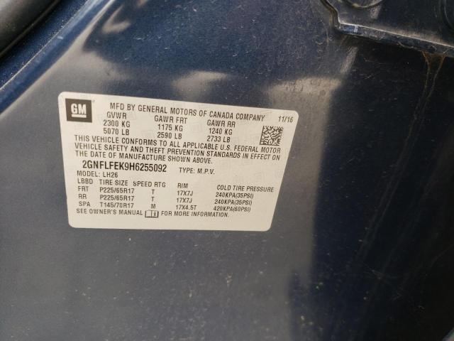 Photo 10 from auction – 2017 CHEVROLET EQUINOX LT with VIN 2GNFLFEK9H6255092