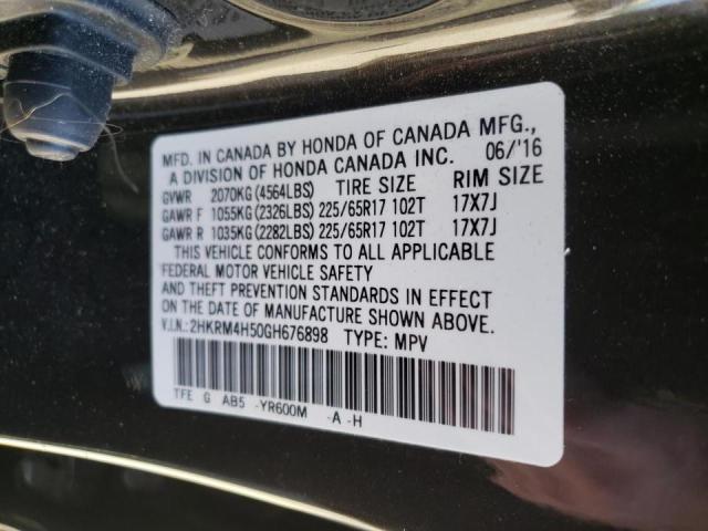 Photo 10 from auction – 2016 HONDA CR-V EX with VIN 2HKRM4H50GH676898