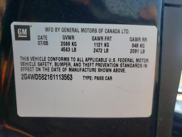 Photo 10 from auction – 2006 BUICK LACROSSE C with VIN 2G4WD582161113563