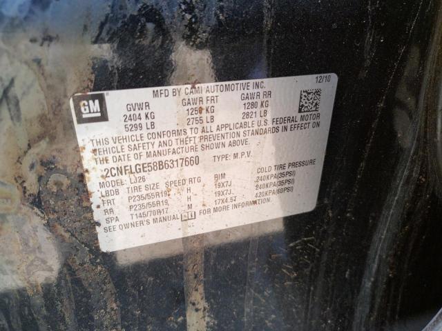 Photo 10 from auction – 2011 CHEVROLET EQUINOX LT with VIN 2CNFLGE58B6317660