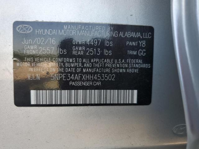 Photo 10 from auction – 2017 HYUNDAI SONATA SPO with VIN 5NPE34AFXHH453502