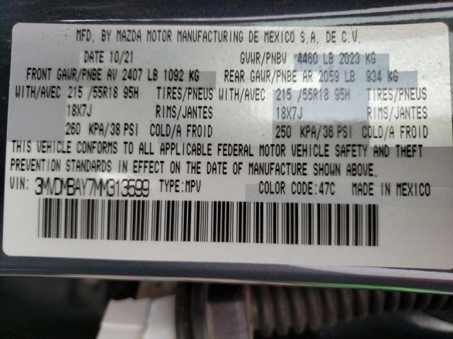 Photo 10 from auction – 2021 MAZDA CX-30 with VIN 3MVDMBAY7MM313599