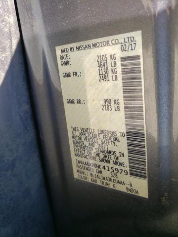 Photo 10 from auction – 2017 NISSAN MAXIMA 3.5 with VIN 1N4AA6AP0HC415979