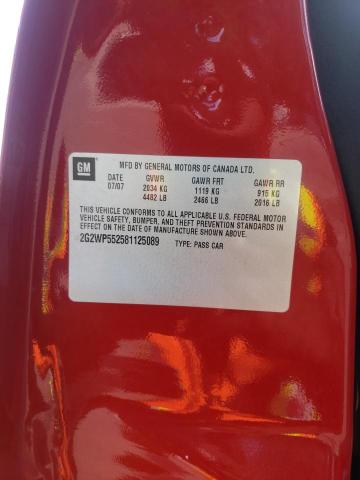 Photo 10 from auction – 2008 PONTIAC GRAND PRIX with VIN 2G2WP552581125089