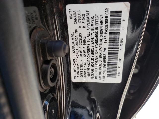 Photo 10 from auction – 2014 HONDA CIVIC EX with VIN 2HGFB2F80EH531894