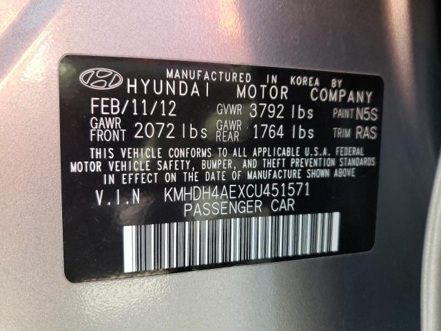 Photo 10 from auction – 2012 HYUNDAI ELANTRA GL with VIN KMHDH4AEXCU451571