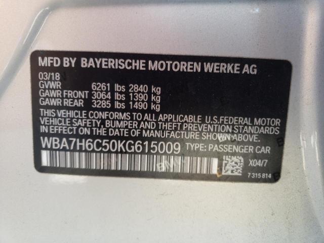 Photo 10 from auction – 2019 BMW M760 XI with VIN WBA7H6C50KG615009