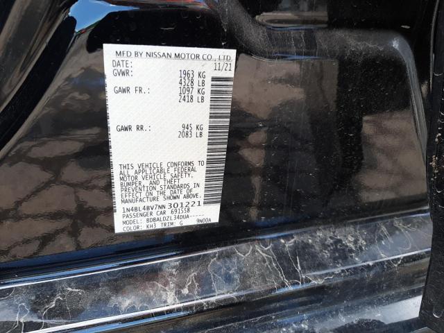 Photo 10 from auction – 2022 NISSAN ALTIMA S with VIN 1N4BL4BV7NN301221