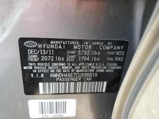Photo 10 from auction – 2012 HYUNDAI ELANTRA with VIN KMHDH4AE7CU396819