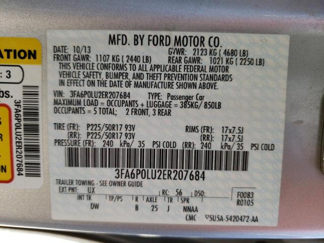 Photo 10 from auction – 2014 FORD FUSION SE with VIN 3FA6P0LU2ER207684