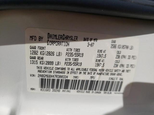 Photo 10 from auction – 2007 CHRYSLER PACIFICA T with VIN 2A8GM68X47R300334
