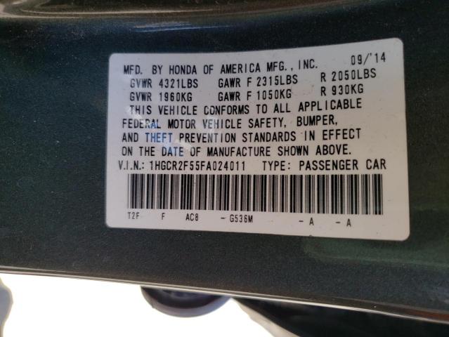 Photo 10 from auction – 2015 HONDA ACCORD SPO with VIN 1HGCR2F55FA024011