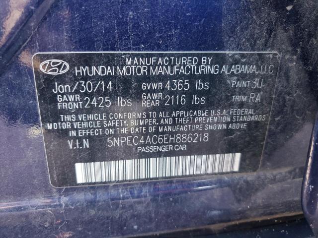 Photo 10 from auction – 2014 HYUNDAI SONATA SE with VIN 5NPEC4AC6EH886218